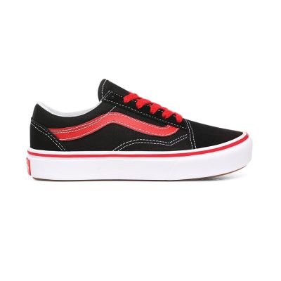 Vans Pop ComfyCush Old Skool - Çocuk Spor Ayakkabı (Siyah Kırmızı)